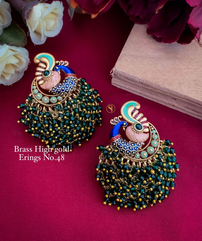  Earrings Brass High Gold Earrings Wholesale Price In Surat

